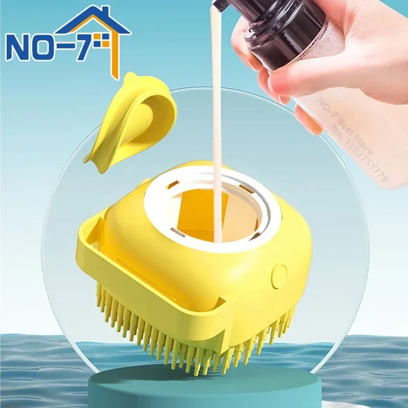 Brosse de bain en silicone pour chiens et chats