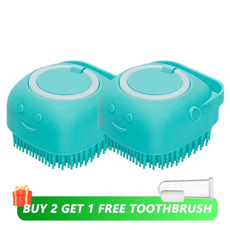 Brosse de bain en silicone pour chiens et chats 11