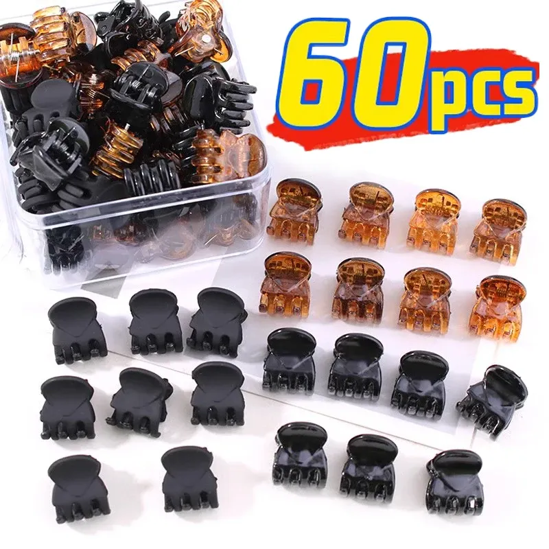 Mini pinces à cheveux transparentes en plastique pour femmes et enfants, lot de 10 ou 60 pièces - Image 1