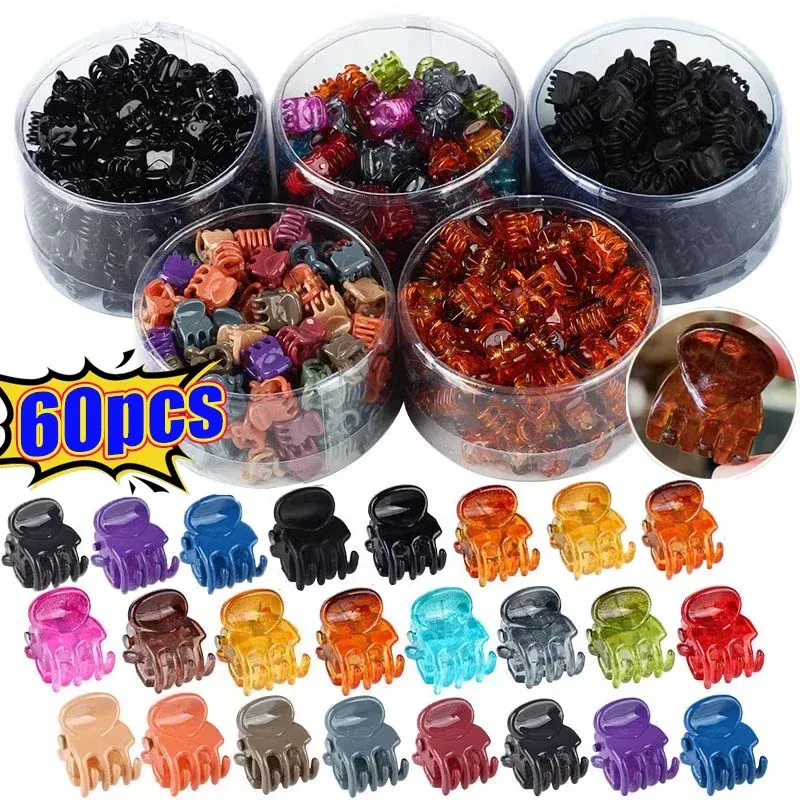 Mini pinces à cheveux transparentes en plastique pour femmes et enfants, lot de 10 ou 60 pièces 2