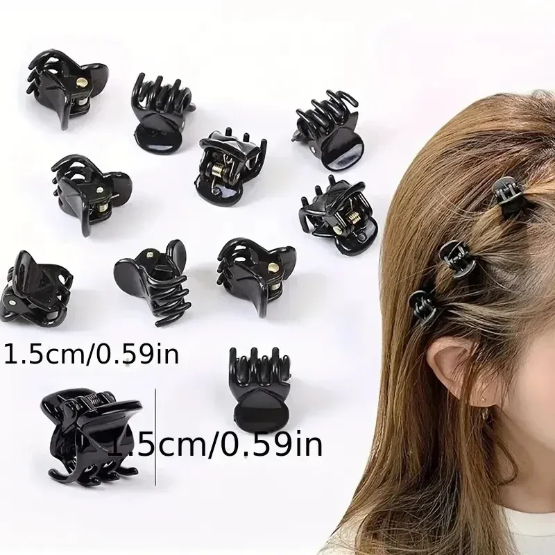 Mini pinces à cheveux transparentes, finition