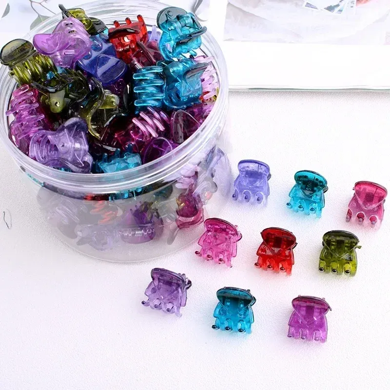 Mini pinces à cheveux transparentes en plastique pour femmes et enfants, lot de 10 ou 60 pièces 10