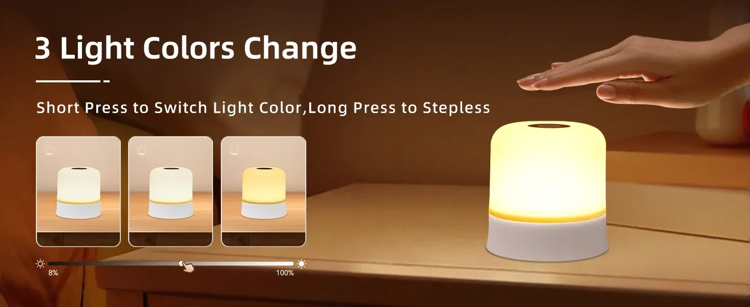 Lampe de nuit LED, finition soignée
