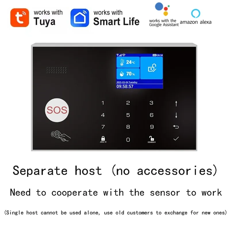 Système d'alarme maison WiFi et GSM avec détecteur de mouvement PIR et capteur d'ouverture de porte, contrôle via l'application Tuya, compatible Alexa 13