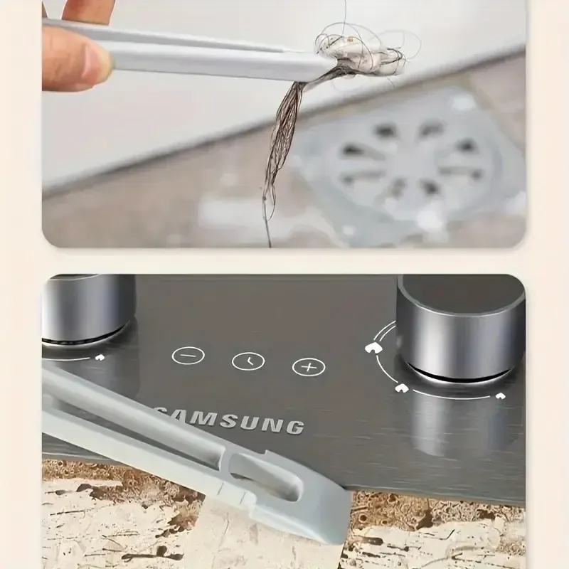 Brosse en utilisation sur une surface carrelée