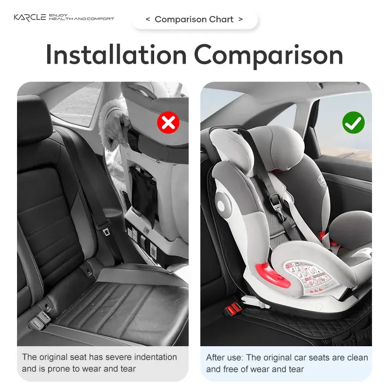 Coussin de protection pour siège auto universel en cuir, pour enfants et animaux de compagnie, avec housse de rangement en filet 6