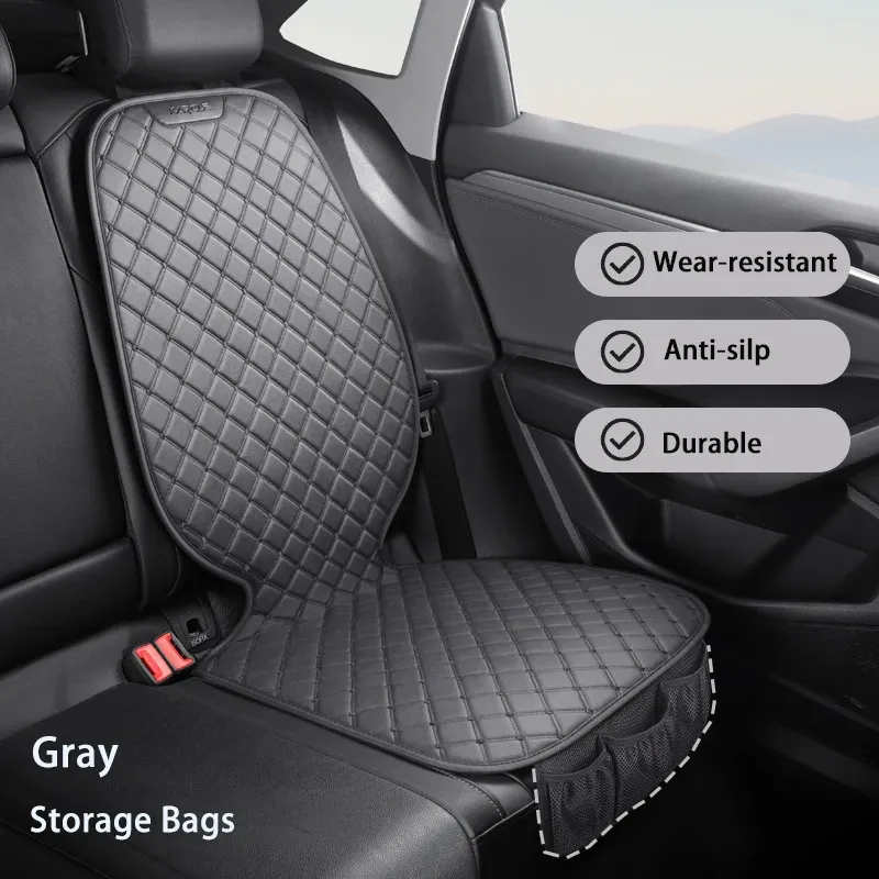 Coussin de protection pour siège auto universel en cuir, pour enfants et animaux de compagnie, avec housse de rangement en filet 9