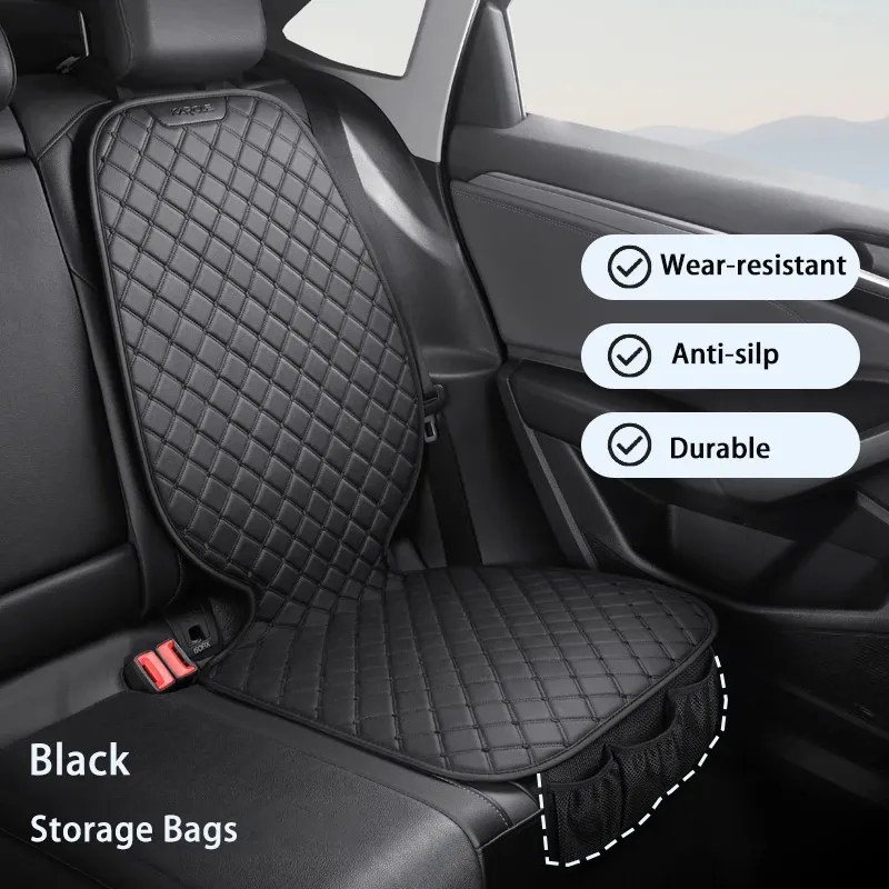 Coussin de protection pour siège auto universel en cuir, pour enfants et animaux de compagnie, avec housse de rangement en filet 11