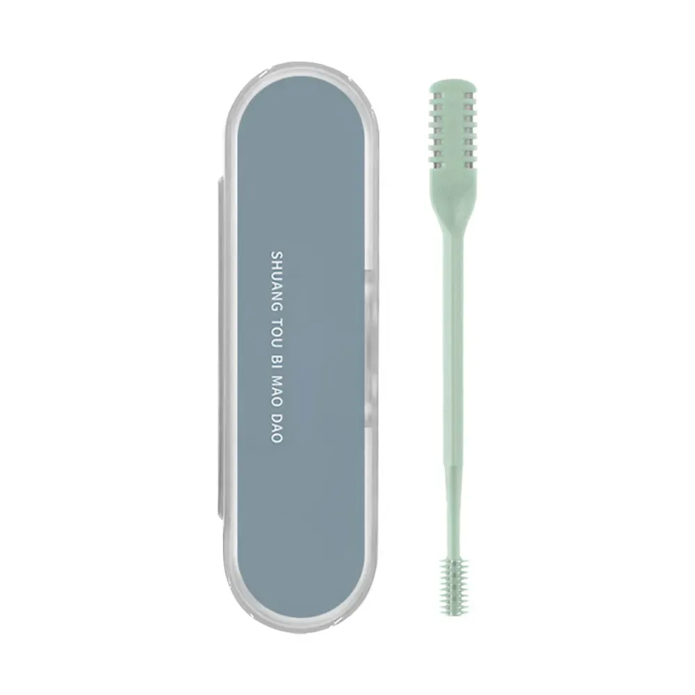 Tondeuse manuelle à poils de nez portable et lavable pour hommes et femmes, double tête, étanche, avec étui de rangement 7
