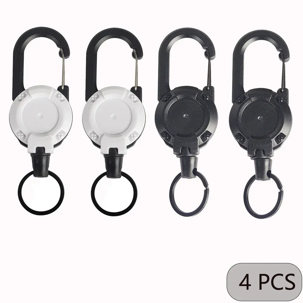 Lot de 1, 2 ou 4 porte-badges rétractables robustes avec mousqueton pour homme, pour sacs de plein air 9