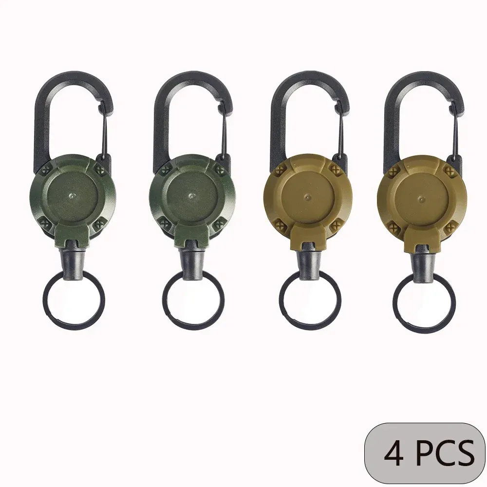 Lot de 1, 2 ou 4 porte-badges rétractables robustes avec mousqueton pour homme, pour sacs de plein air 15