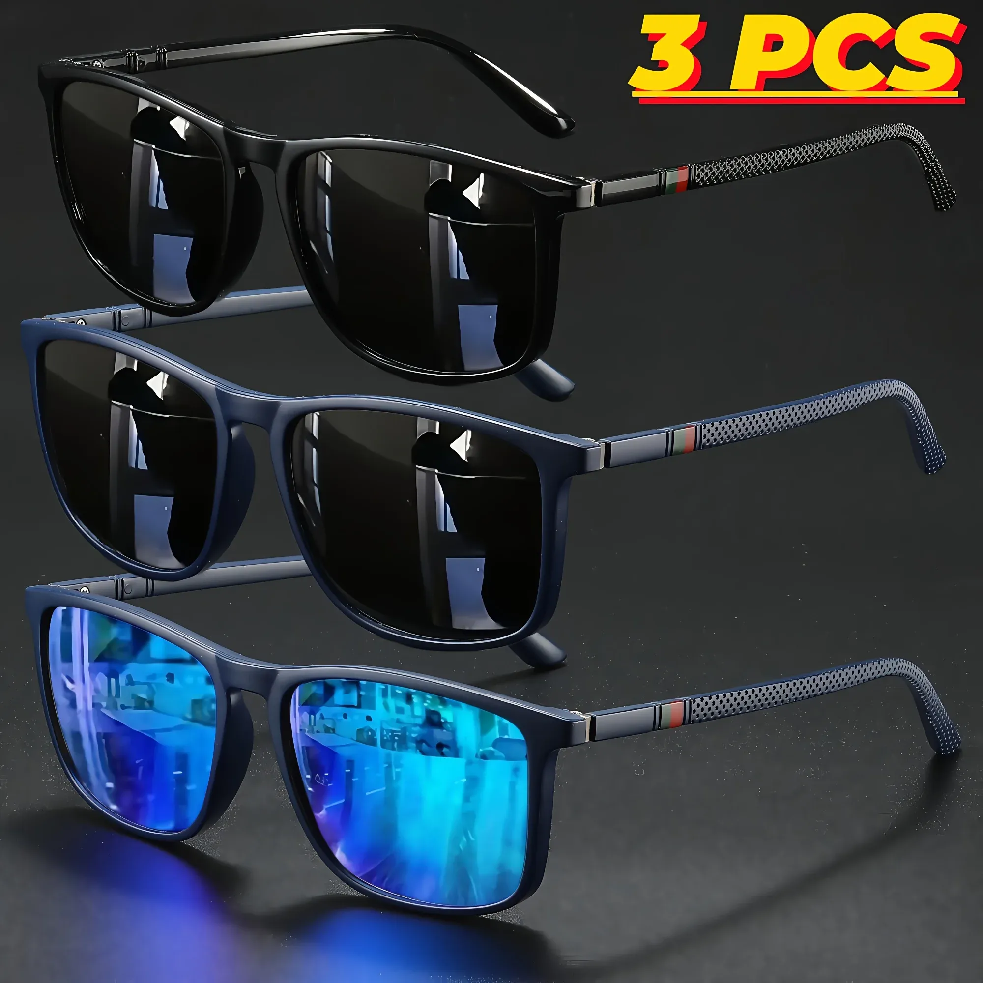 Lunettes de soleil carrées polarisées, anti-éblouissement, protection UV400, pour fête d'été, vacances, voyage, conduite et pêche 10