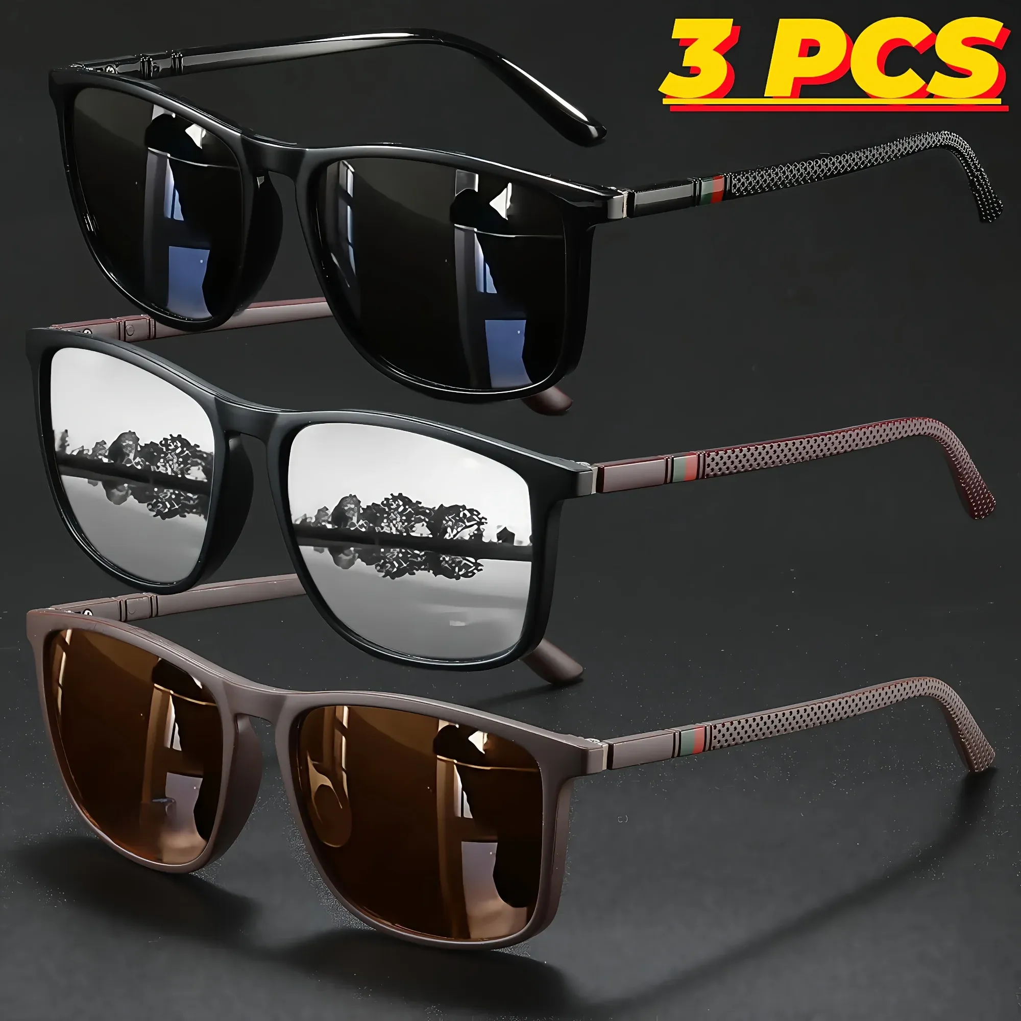 Lunettes de soleil carrées polarisées, anti-éblouissement, protection UV400, pour fête d'été, vacances, voyage, conduite et pêche 7