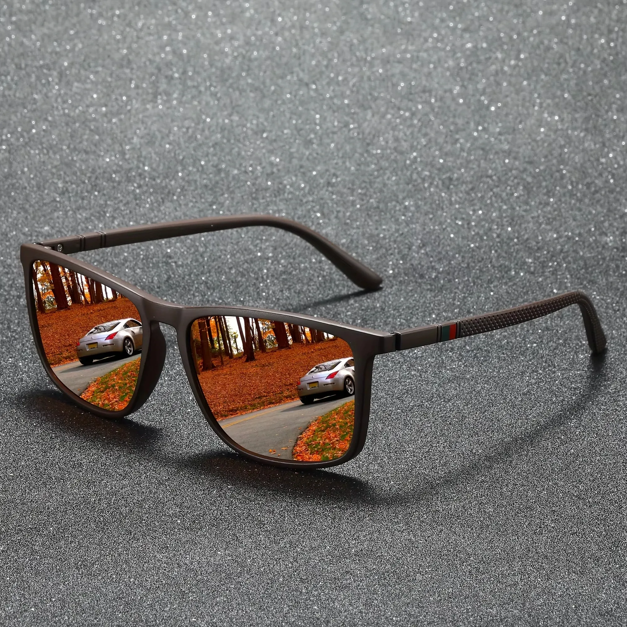 Lunettes de soleil carrées polarisées, anti-éblouissement, protection UV400, pour fête d'été, vacances, voyage, conduite et pêche 11