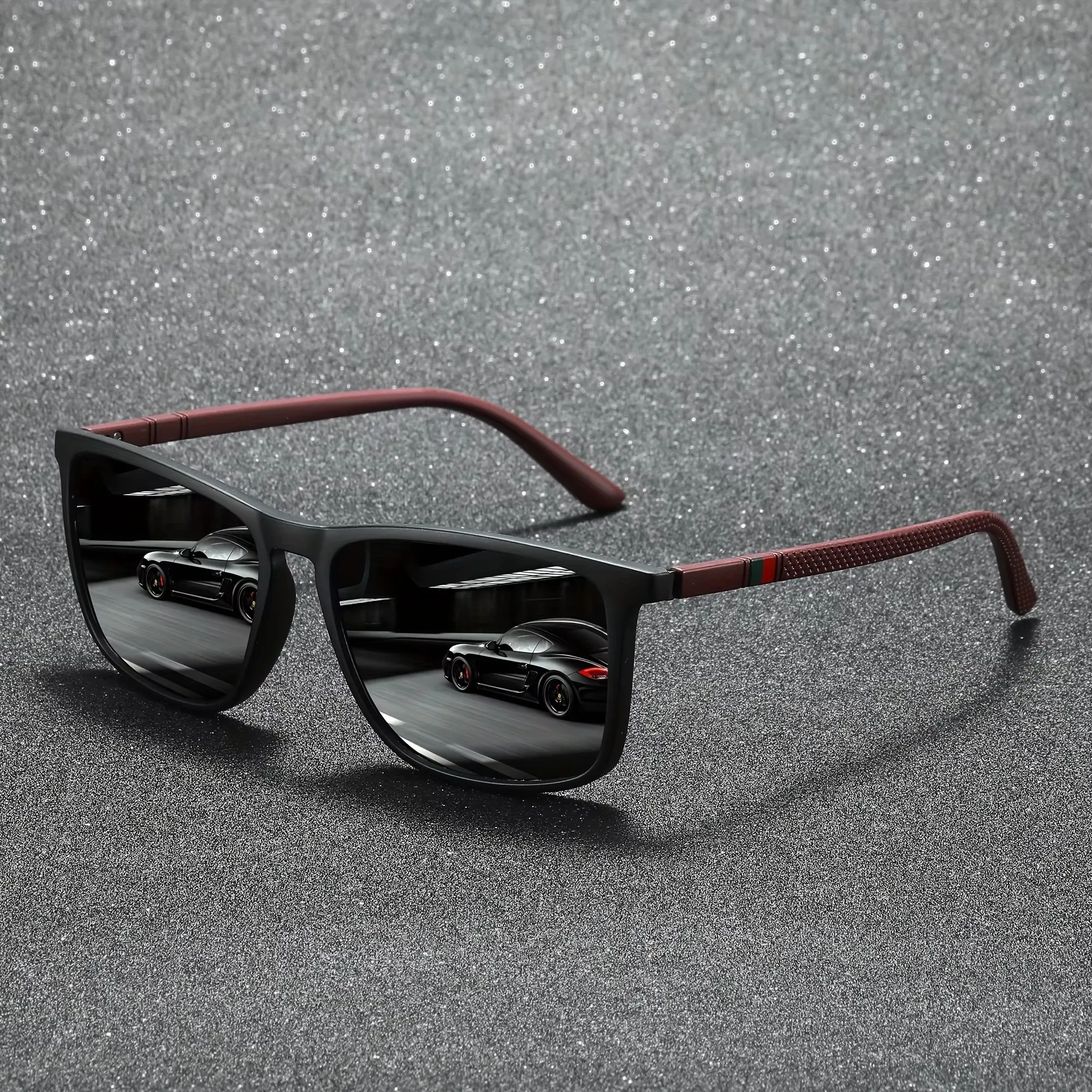 Lunettes de soleil carrées polarisées, anti-éblouissement, protection UV400, pour fête d'été, vacances, voyage, conduite et pêche 12