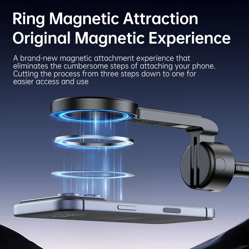 Trépied magnétique T18 pour téléphone avec perche selfie sans fil 2