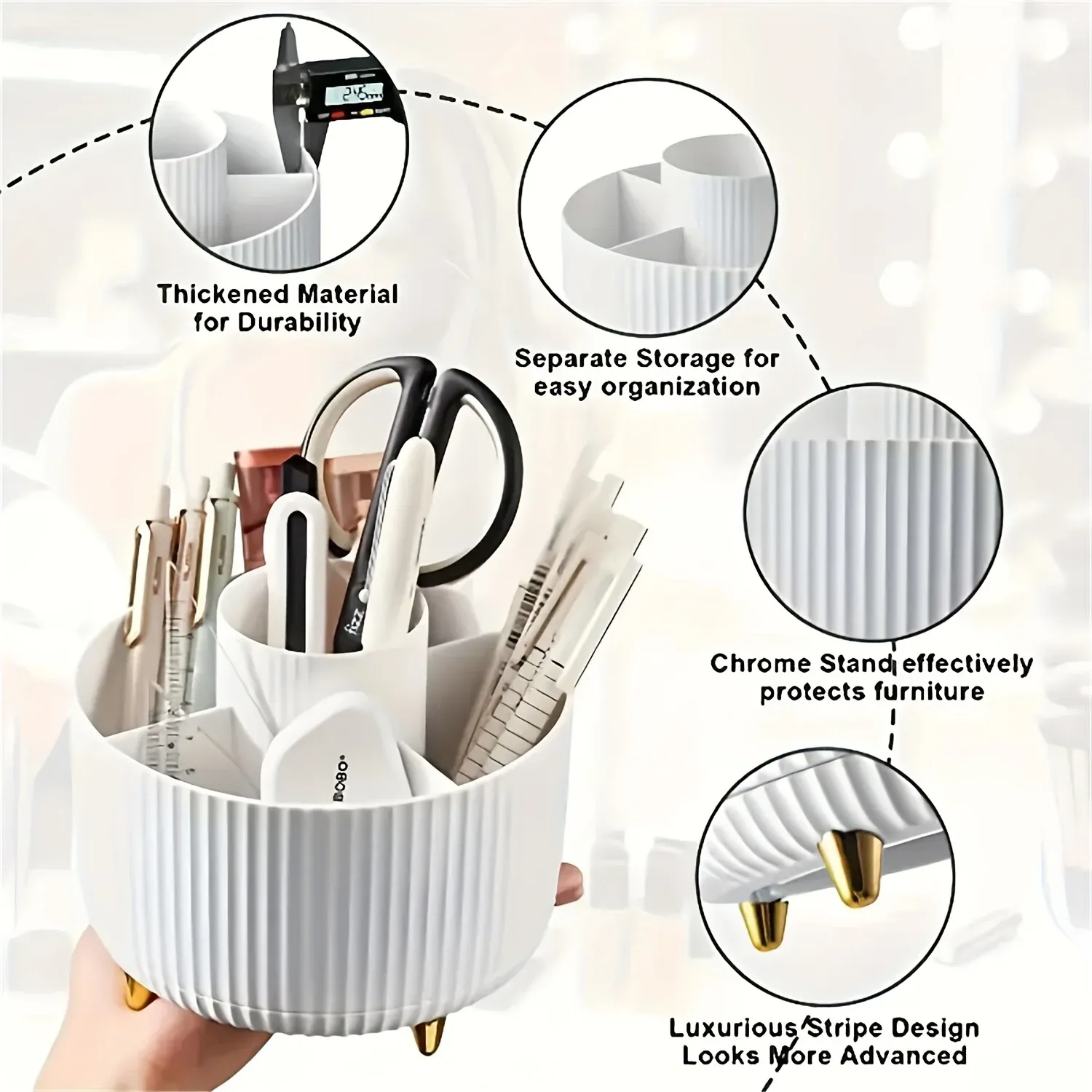 Boîte rotative remplie de produits de beauté