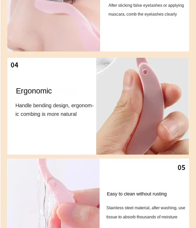 Brosse à cils pliante, finition soignée