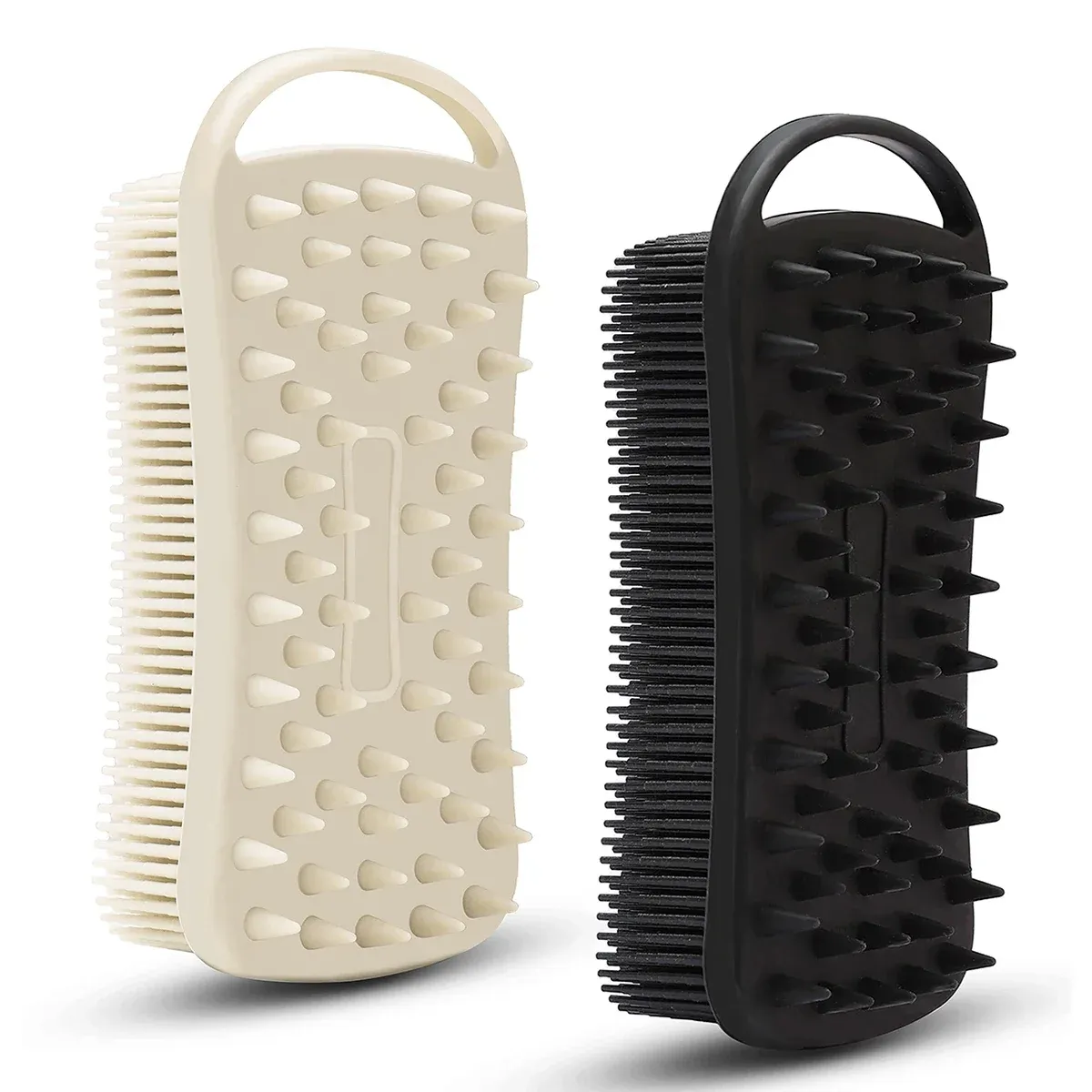 Brosse de douche en silicone 2 en 1 : masseur doux pour le cuir chevelu et brosse double face pour le corps - Image 1