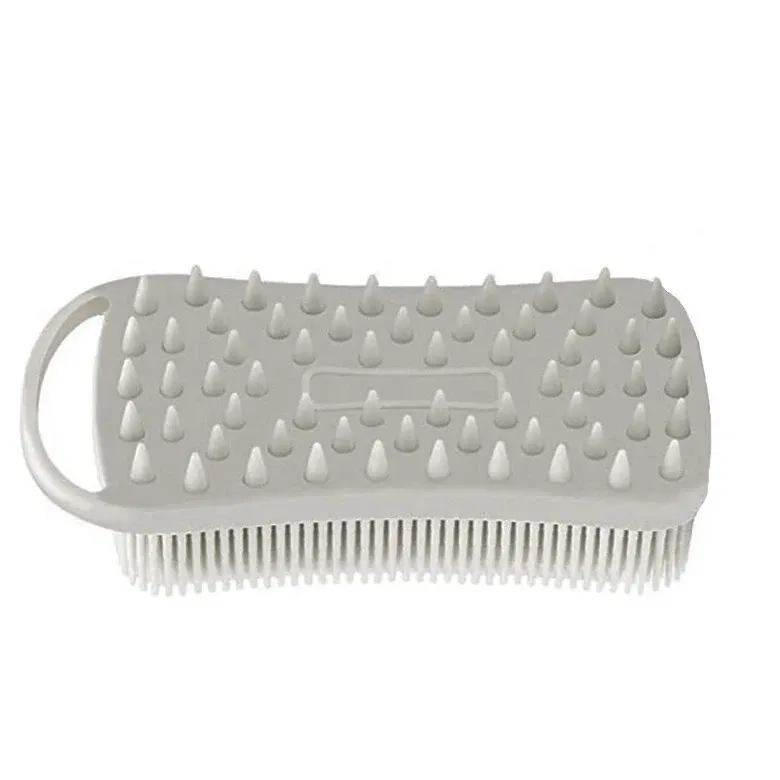 Brosse de douche en silicone 2 en 1 : masseur doux pour le cuir chevelu et brosse double face pour le corps 8