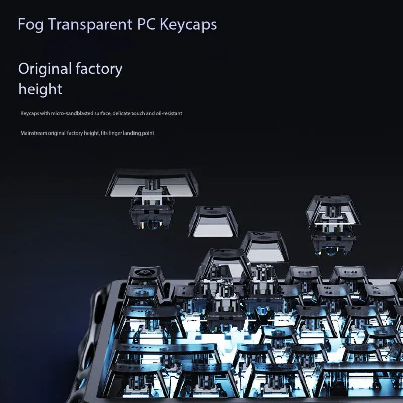 Clavier mécanique GravaStar K1 Unlimited Black Cocoon 75 %, filaire et Bluetooth, touches transparentes Gasket Mist 6