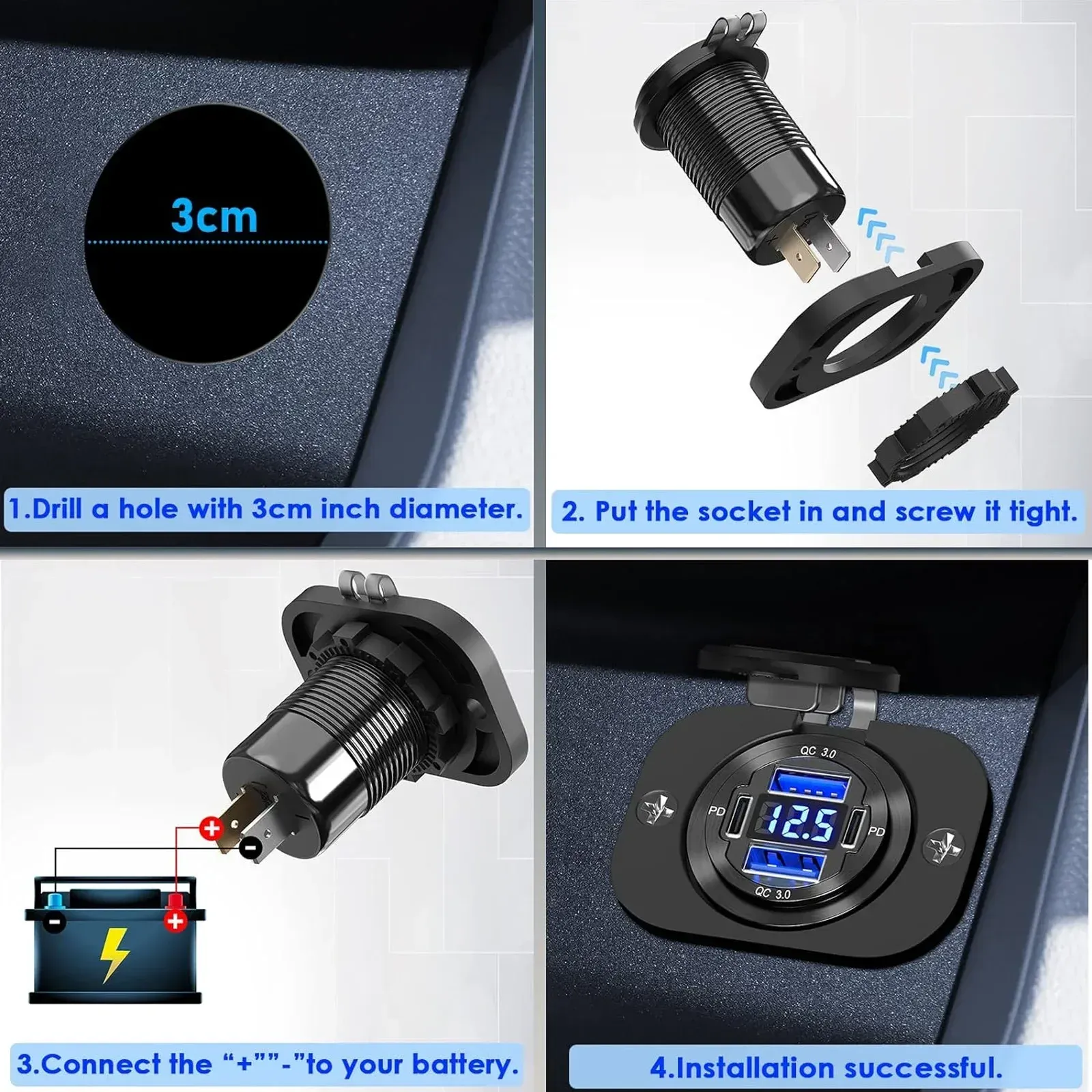 Chargeur USB étanche, cache anti-poussière