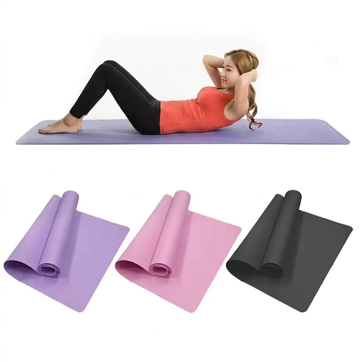 Tapis de yoga en EVA 4 mm d'épaisseur, antidérapant, tapis de fitness et de sport pour la pratique du yoga et du Pilates, tapis de gym - Image 1