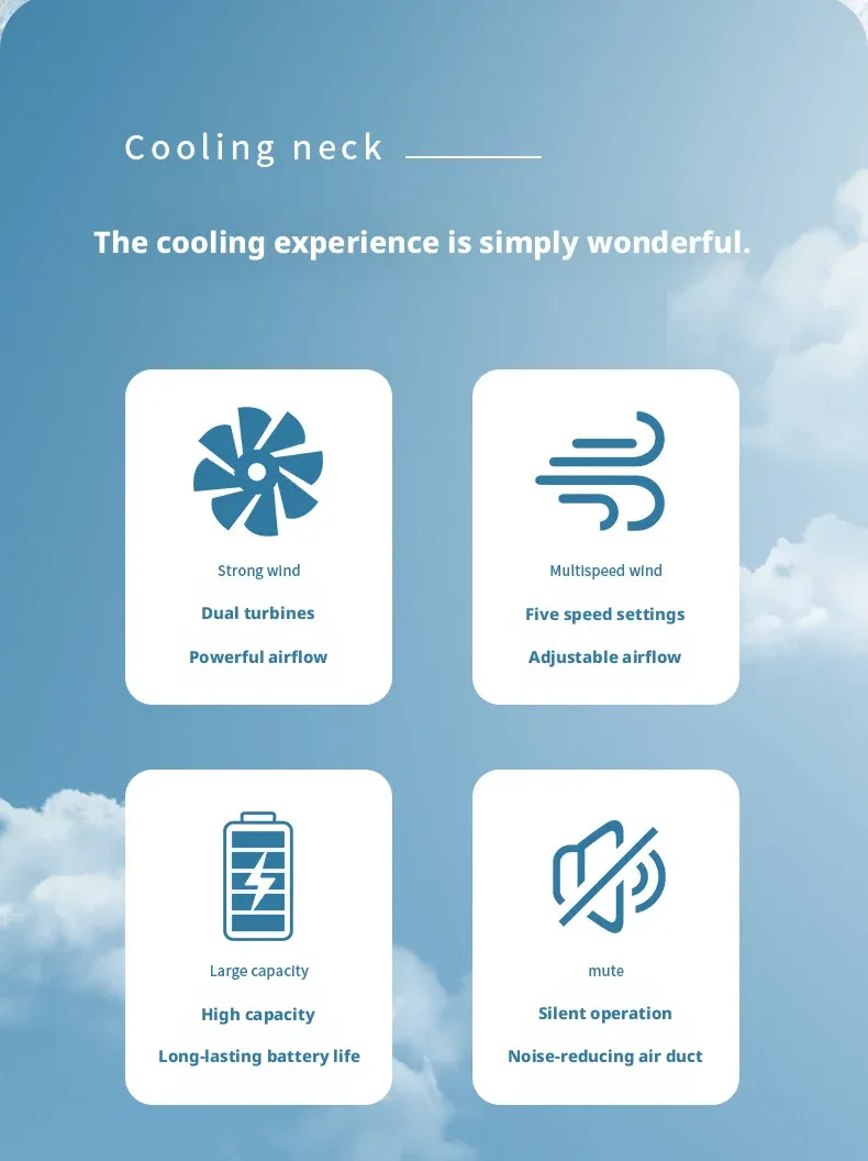 Design épuré du ventilateur de cou