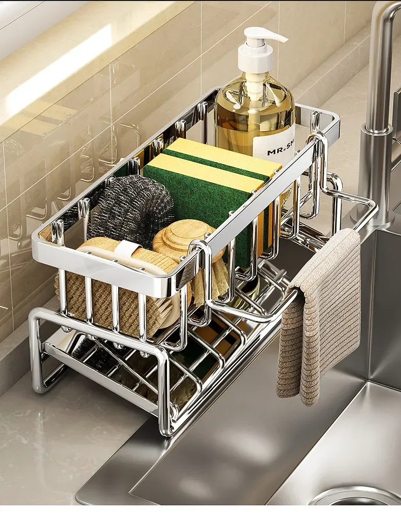 Organisateur d'évier, ambiance salle de bain