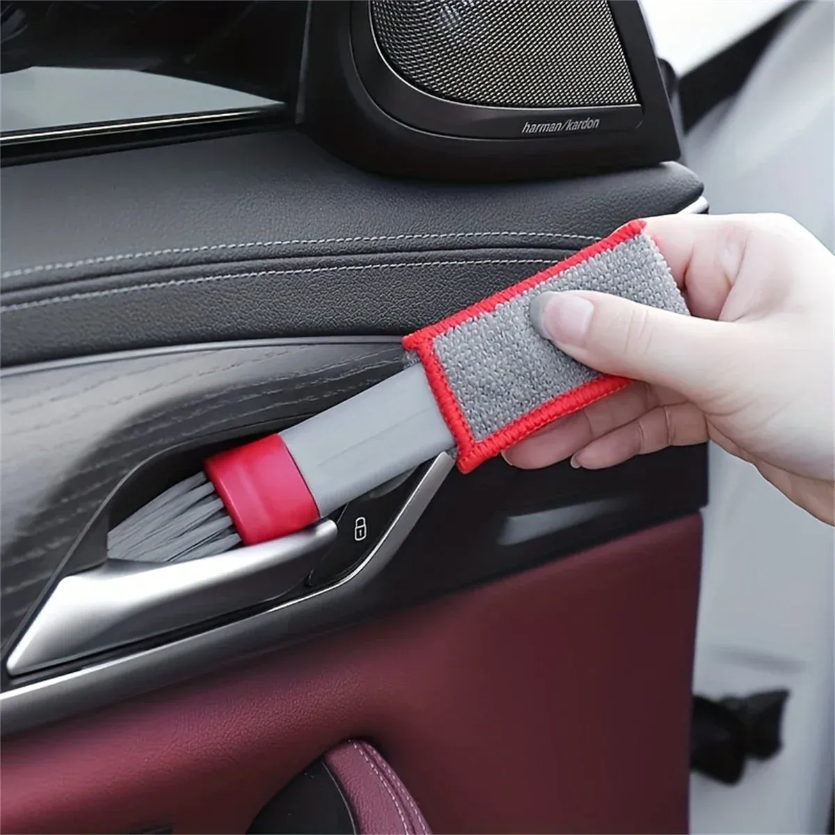 Brosse de nettoyage polyvalente pour voiture, idéale pour les sorties de climatisation et l'intérieur automobile - Image 1