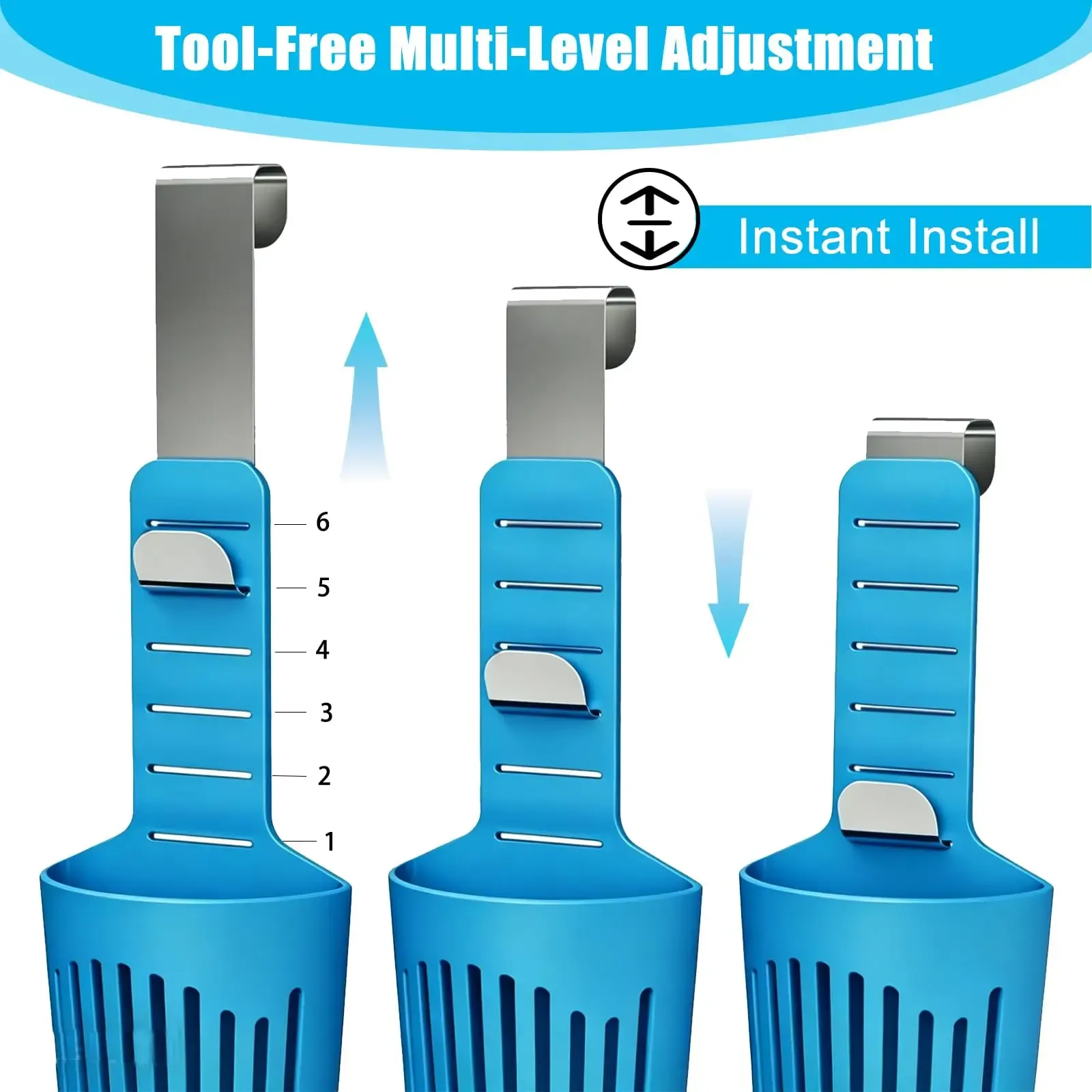 Support de tablette en silicone pour réservoir de toilettes avec nettoyant et désodorisant suspendu pour cuvette 4