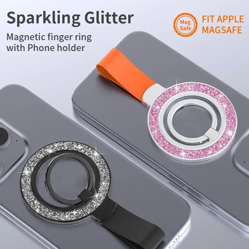 Support magnétique universel double face pour iPhone MagSafe, fixation voiture et anneau de doigt 2