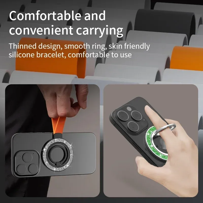 Support magnétique universel double face pour iPhone MagSafe, fixation voiture et anneau de doigt 3