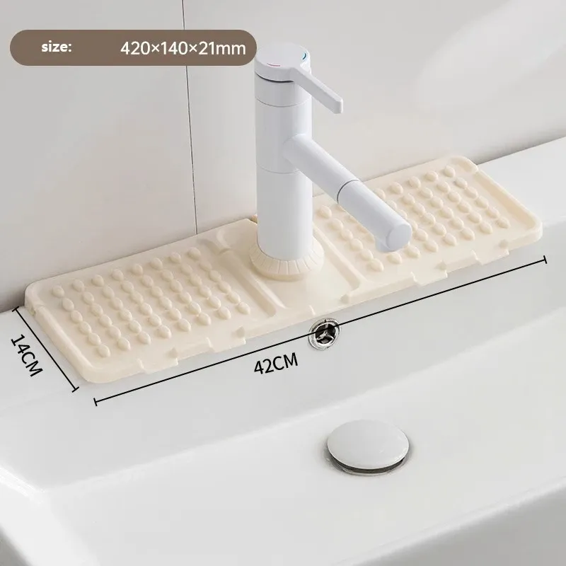 Tapis de drainage en silicone pour robinet, pliable et personnalisable, tapis imperméable et anti-éclaboussures multifonctionnel pour évier de cuisine 5