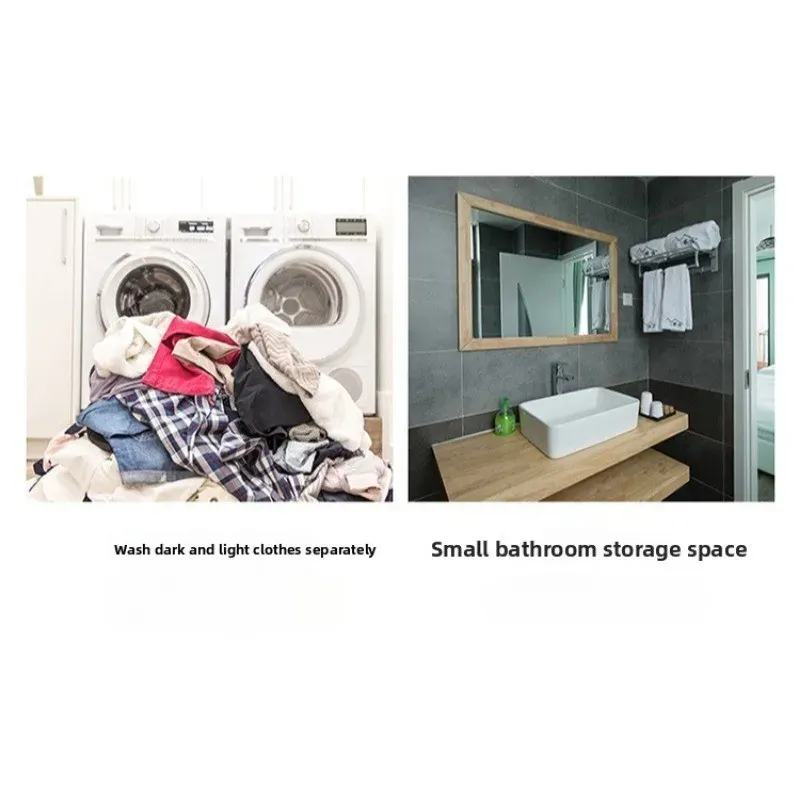 Grand panier à linge pliable en tissu avec poignées, organisateur de vêtements pour la maison, la salle de bain et le dortoir 5