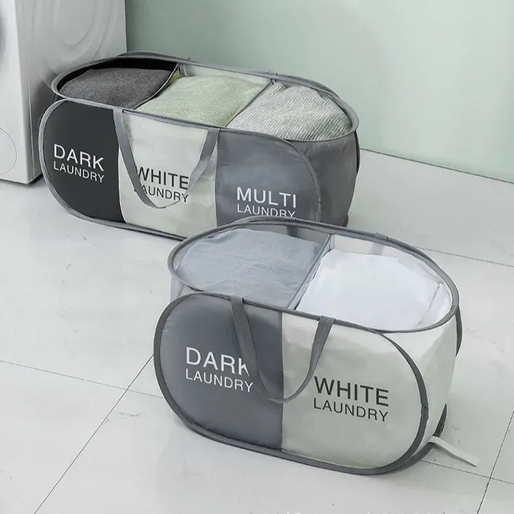 Panier à linge pliable, poignées