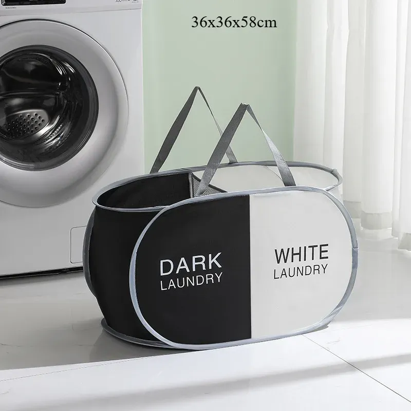 Grand panier à linge pliable en tissu avec poignées, organisateur de vêtements pour la maison, la salle de bain et le dortoir 9