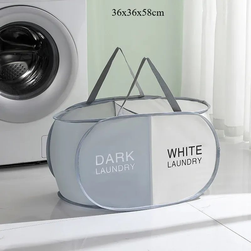 Grand panier à linge pliable en tissu avec poignées, organisateur de vêtements pour la maison, la salle de bain et le dortoir 7