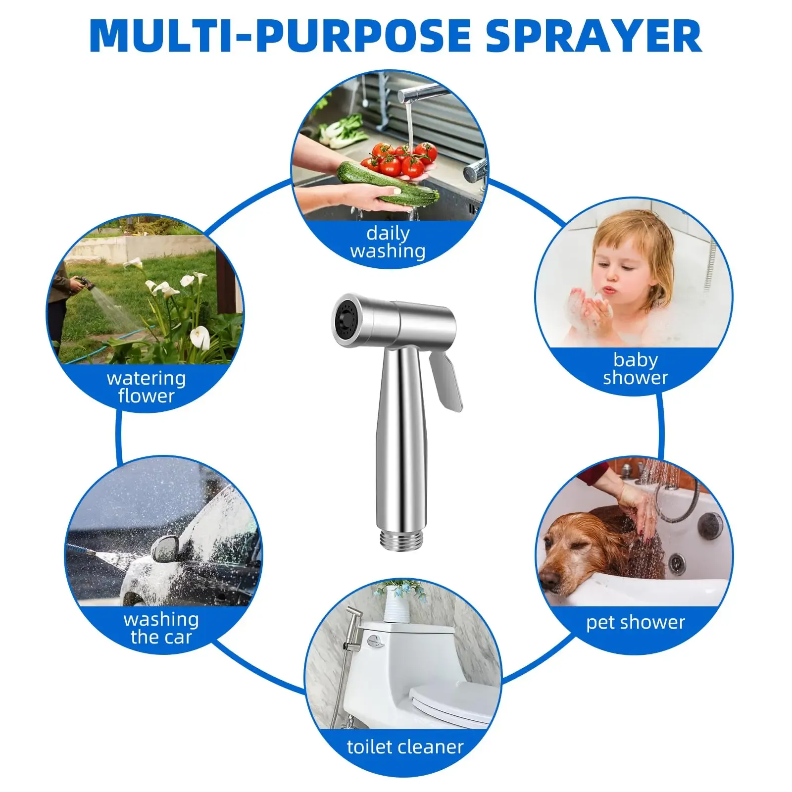 Pulvérisateur de bidet portatif pressurisé pour l'hygiène intime – Accessoire de salle de bain 4