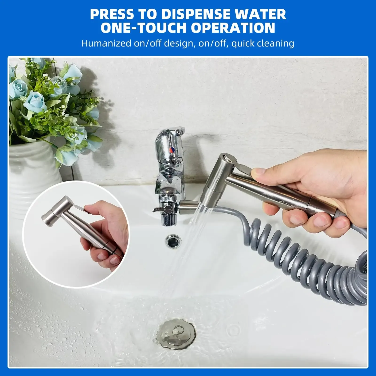 Pulvérisateur de bidet portatif pressurisé pour l'hygiène intime – Accessoire de salle de bain 6