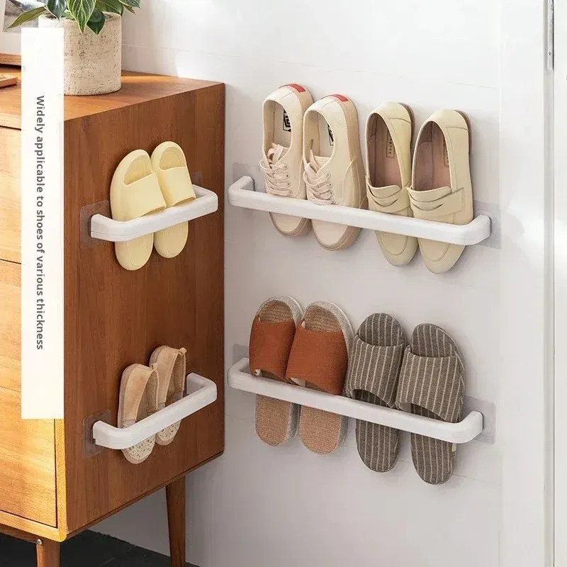 Étagère murale pour pantoufles, étanche et non poreuse, rangement pour salle de bain, organisateur à chaussures gain de place, organisation de la maison