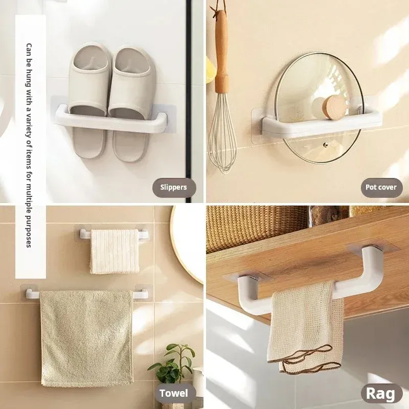 Étagère murale pour pantoufles, étanche et non poreuse, rangement pour salle de bain, organisateur à chaussures gain de place, organisation de la maison 4
