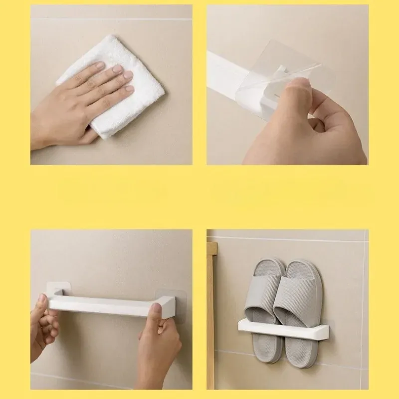 Étagère murale pour pantoufles, étanche et non poreuse, rangement pour salle de bain, organisateur à chaussures gain de place, organisation de la maison 6