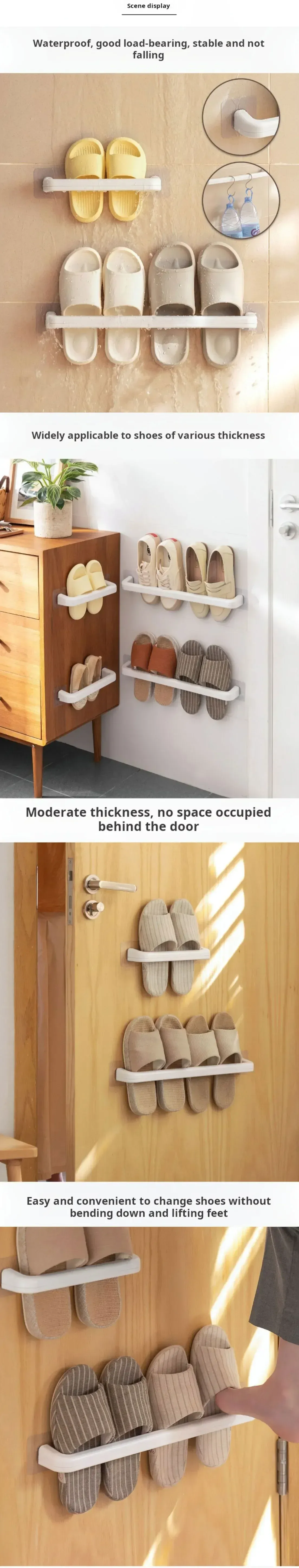 Étagère murale à chaussures étanche installée dans un entrée