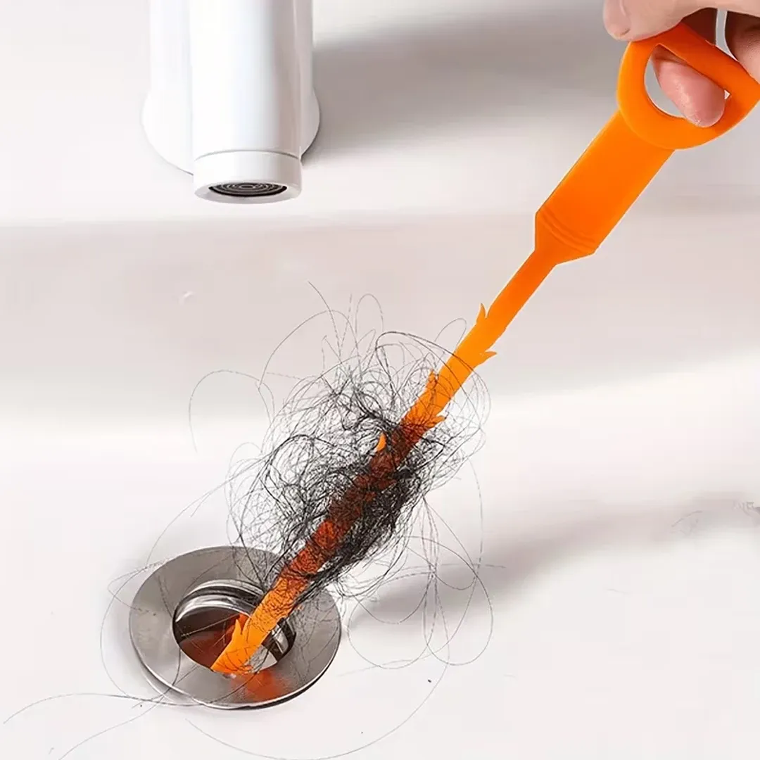Outil de débouchage de drain et filtre anti-cheveux pour éviers, baignoires et douches - Image 1