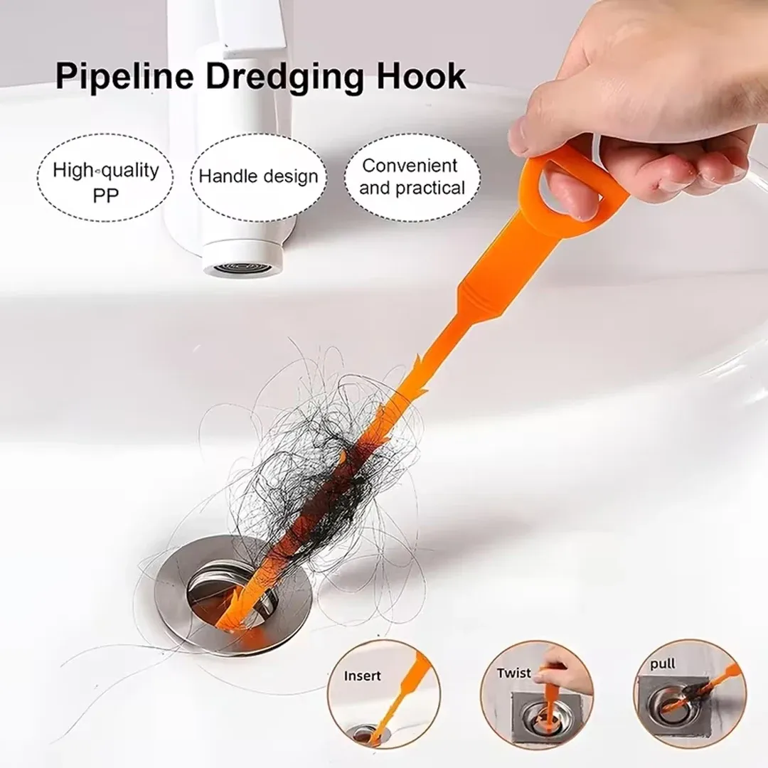 Outil de débouchage de drain, détail d'utilisation