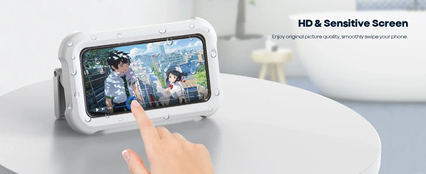 Étui mural étanche rotatif pour téléphone, à installer dans la salle de bain
