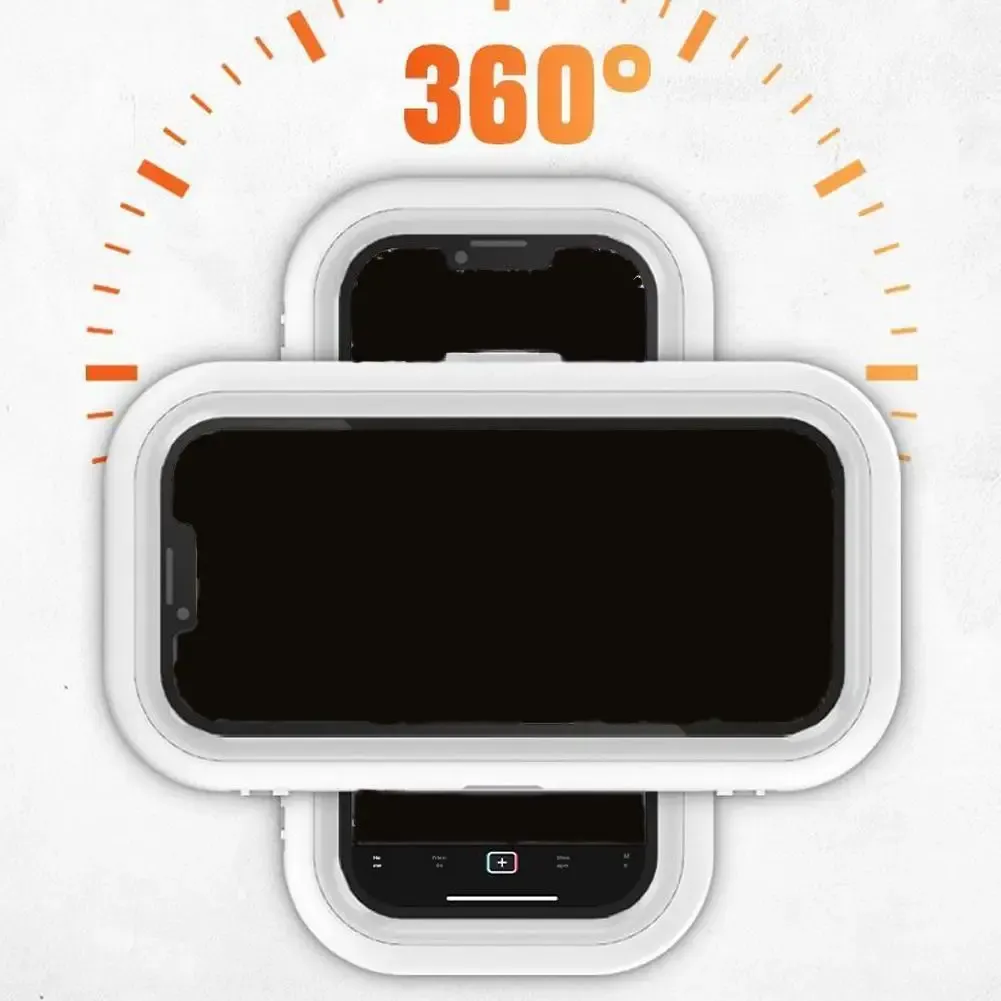 Téléphone étanche sur support rotatif près d'un lavabo