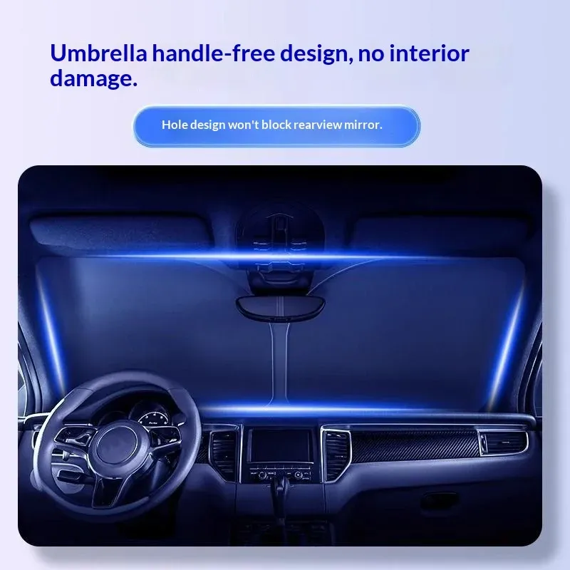Pare-soleil pliable pour pare-brise de voiture, anti-UV et réfléchissant 2