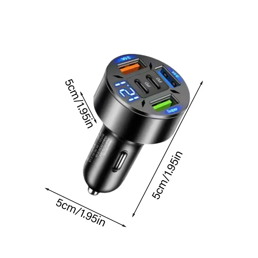 Chargeur de voiture 250 W à 5 ports, charge rapide PD et QC 3.0, USB-C, compatible iPhone 6